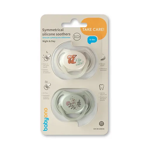 BABYONO Cumlíky silikónové symetrické 6-18m, 2 ks