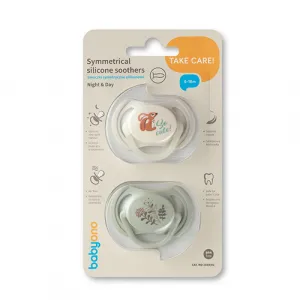 BABYONO Cumlíky silikónové symetrické 6-18m, 2 ks