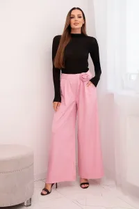 Elegantné dámske nohavice s kvetinovou ozdobou