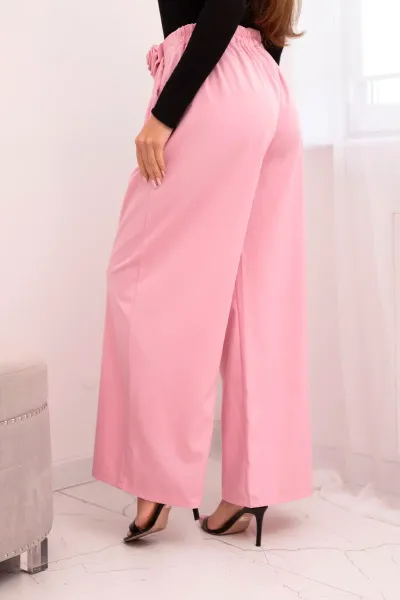 Elegantné dámske nohavice s kvetinovou ozdobou