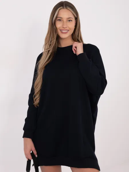 Oversized mikinové šaty v tmavomodrej farbe