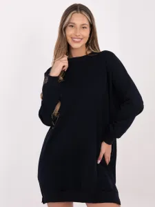 Oversized mikinové šaty v tmavomodrej farbe