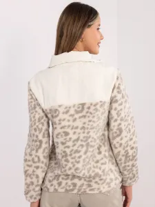 Dámska béžová mikina s leopardím vzorom