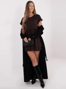 Tmavohnedé mini šaty
