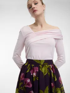 Fialová dámska midi sukňa s kvetinovým vzorom