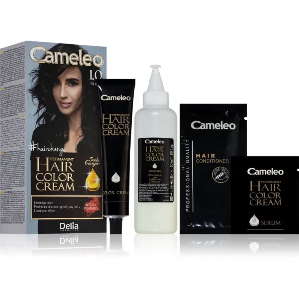 Delia Cosmetics Cameleo Omega permanentná farba na vlasy odtieň 1.0 Black 1 ks
