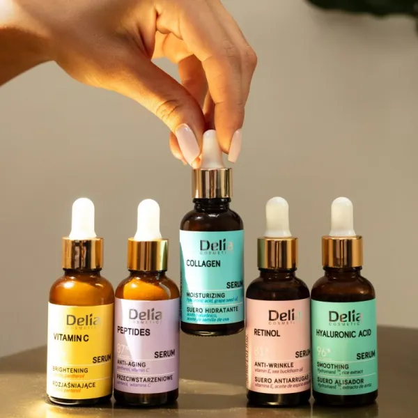 Delia Cosmetics Collagen hydratačné sérum na tvár, krk a dekolt 30 ml