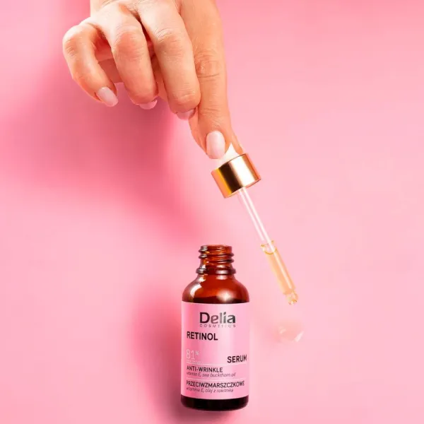 Delia Cosmetics Retinol protivráskové sérum na tvár, krk a dekolt 30 ml