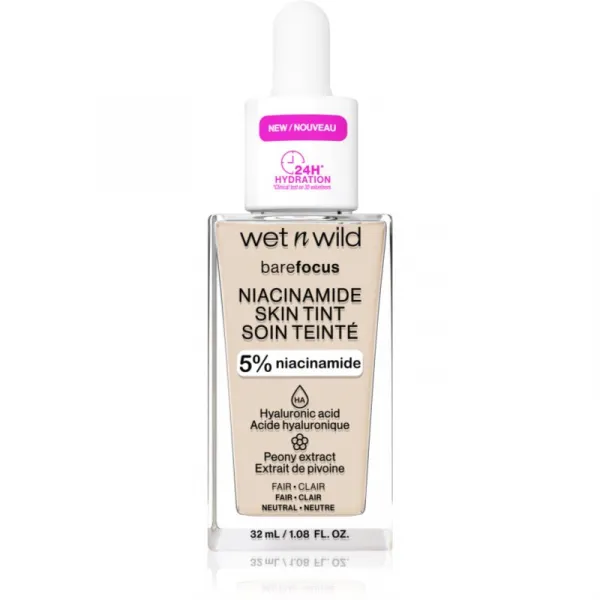 Wet n Wild BareFocus Niacinamide Skin Tint ľahký hydratačný make-up odtieň Fair (Neutral) 32 ml