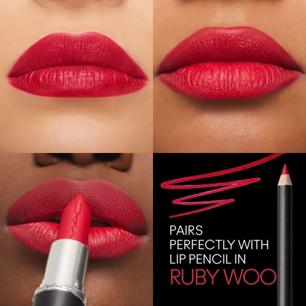 MAC Cosmetics MACximal Silky Matte Lipstick matný rúž odtieň Ruby Woo 3,5 g