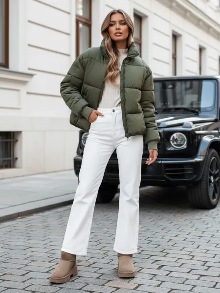 Zelená dámska zimná bunda VIBEGIRL