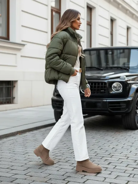 Zelená dámska zimná bunda VIBEGIRL