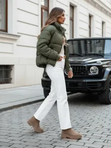 Zelená dámska zimná bunda VIBEGIRL