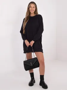 Oversized mikinové šaty v tmavomodrej farbe