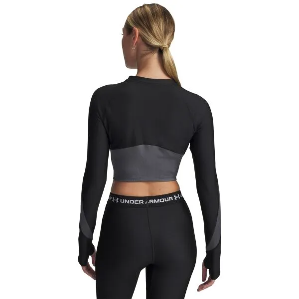 Under Armour HEATGEAR RIB 1/4 ZIP Dámske športové tričko, čierna, veľkosť M