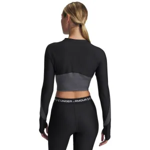 Under Armour HEATGEAR RIB 1/4 ZIP Dámske športové tričko, čierna, veľkosť M