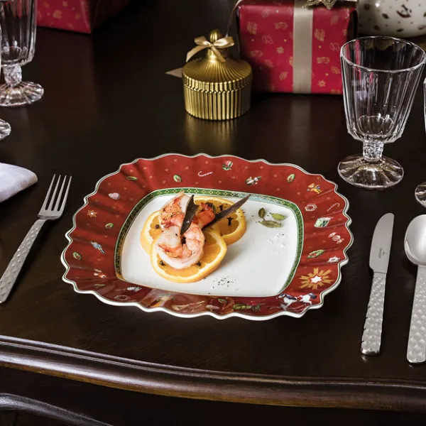 Štvorcový jedálenský tanier, červený, 28.5 x 28.5 cm, kolekcia Toy 's Delight - Villeroy & Boch