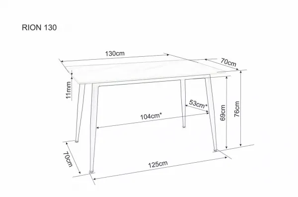 Signal Jídelní stůl Rion 130 cm keramika bílý mramor/černý