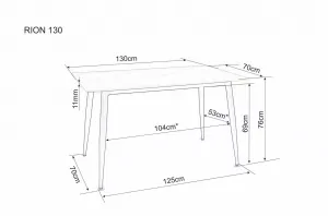 Signal Jídelní stůl Rion 130 cm keramika bílý mramor/černý