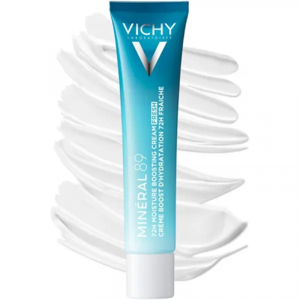 Vichy Minéral 89 72H Moisture Boosting Cream Fresh hydratačný krém na tvár s kyselinou hyalurónovou 40 ml