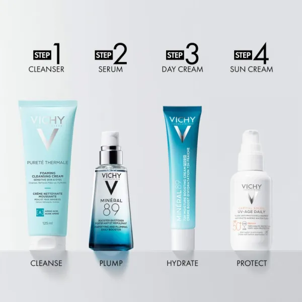 Vichy Minéral 89 72H Moisture Boosting Cream Fresh hydratačný krém na tvár s kyselinou hyalurónovou 40 ml