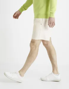 Krémové pánske teplákové kraťasy Celio Donewshort