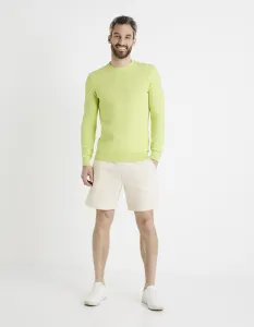 Krémové pánske teplákové kraťasy Celio Donewshort