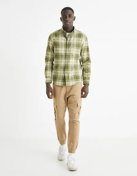 Celio Plaid Cotton Shirt - Mens