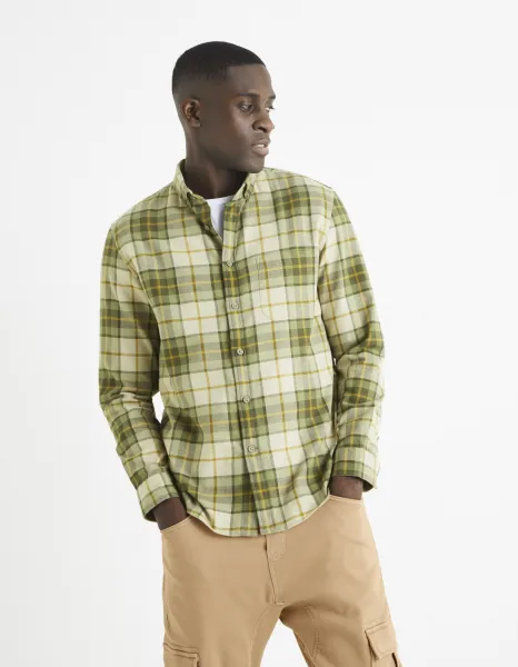 Celio Plaid Cotton Shirt - Mens