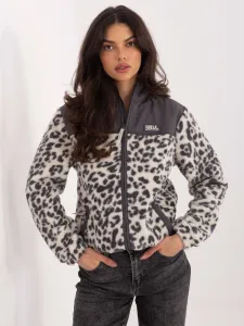Dámska fleecová mikina s leopardím vzorom