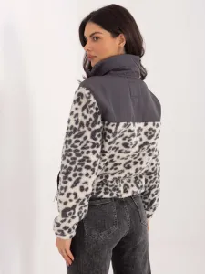 Dámska fleecová mikina s leopardím vzorom