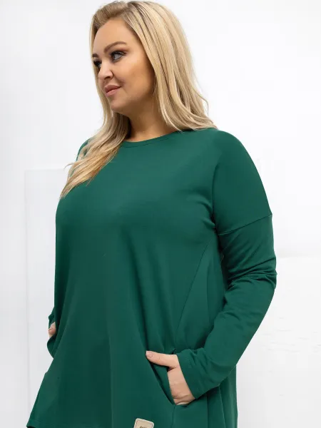 Plus size tunika v tmavozelenej farbe