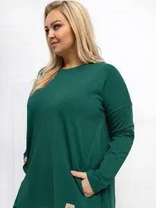 Plus size tunika v tmavozelenej farbe