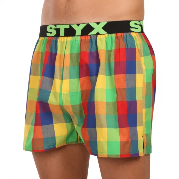 3PACK pánske trenky Styx športová guma viacfarebné (3B010205) S, trenírky