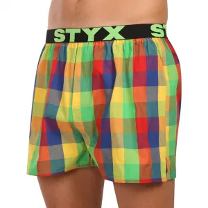 3PACK pánske trenky Styx športová guma viacfarebné (3B010205) S, trenírky