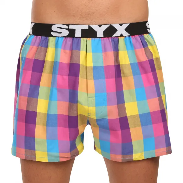 3PACK pánske trenky Styx športová guma viacfarebné (3B010406) M, trenírky