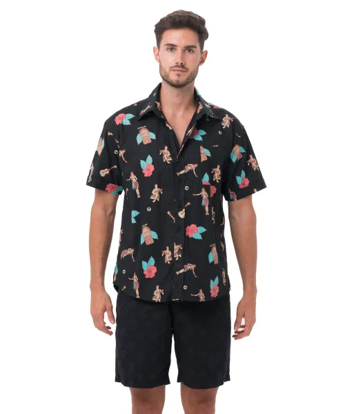 Pánska košile 69SLAM HAWAIIAN NIGHT (MSHHWN-BK) M