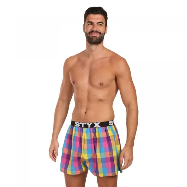 Pánske trenky Styx športová guma viacfarebné (B0104) M, trenírky