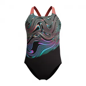 Speedo girls printed placement muscleback multi 152cm
