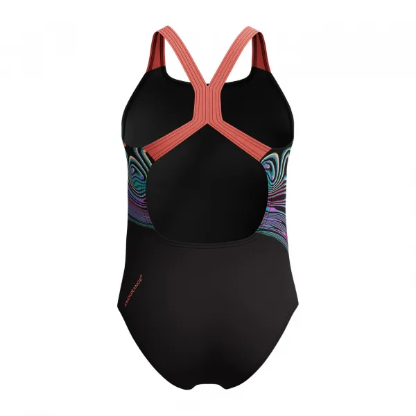 Speedo girls printed placement muscleback multi 152cm