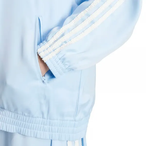 adidas Satin Firebird Track Top Ruffle 3-Stripes W "Clear Sky" (KC8811)