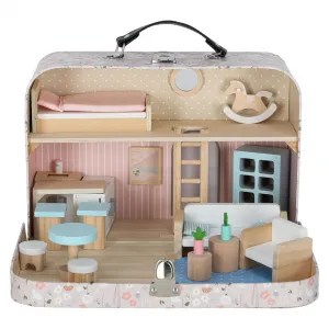 MG Dollhouse domček pre bábiky v kufríku, ružový