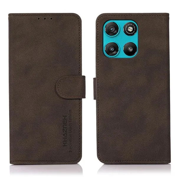 KHAZNEH MATTE Zaklápacie puzdro pre Motorola Moto G57 Power hnedé