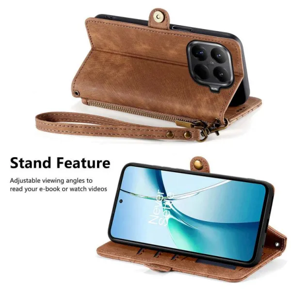 GEOM Peňaženkové puzdro pre Xiaomi 15T Pro hnedé