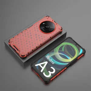 HONEYCOMB Ochranný kryt Xiaomi Redmi A3 červený