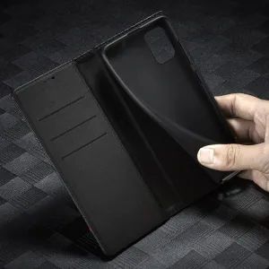IMEEKE CARBON Peňaženkový kryt Samsung Galaxy A51 čierny