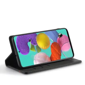 IMEEKE CARBON Peňaženkový kryt Samsung Galaxy A51 čierny