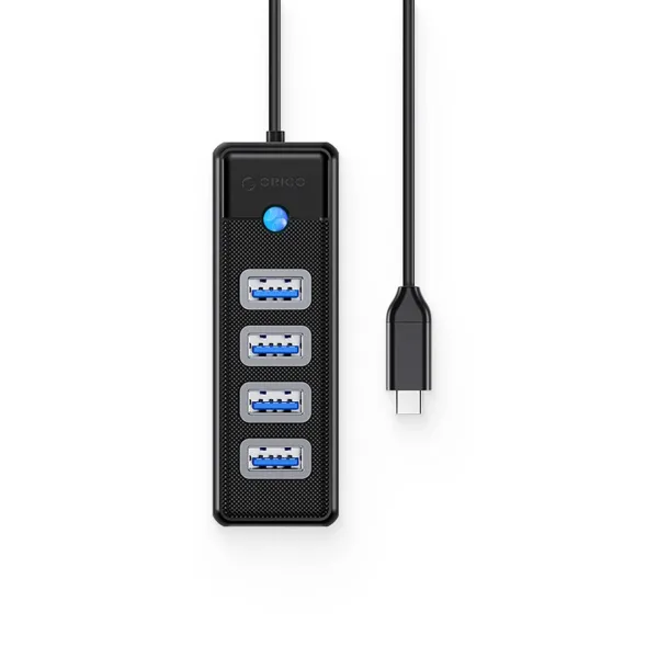 Orico PW4U-C3 HUB adaptér USB-C- 4x USB 3.0, čierny