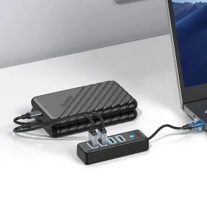 Orico PW4U-C3 HUB adaptér USB-C- 4x USB 3.0, čierny