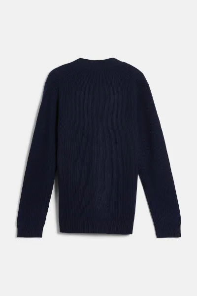 Sveter Woolrich Merinos Cardigan Melton Blue